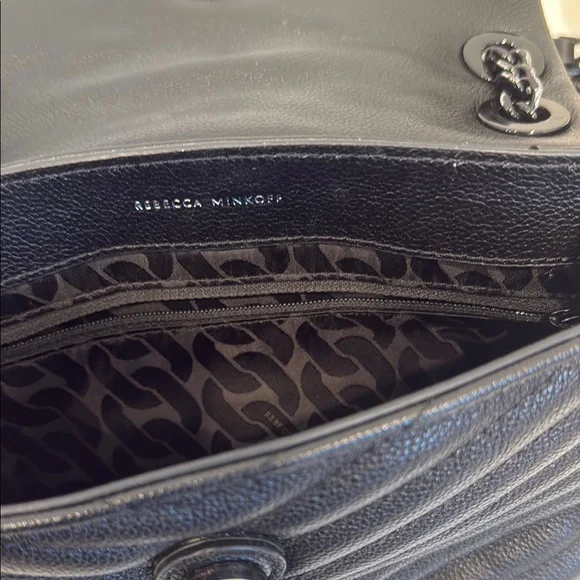 Rebecca Minkoff Edie Crossbody Elegant Black Quilted Purse - Picture 5 of 7